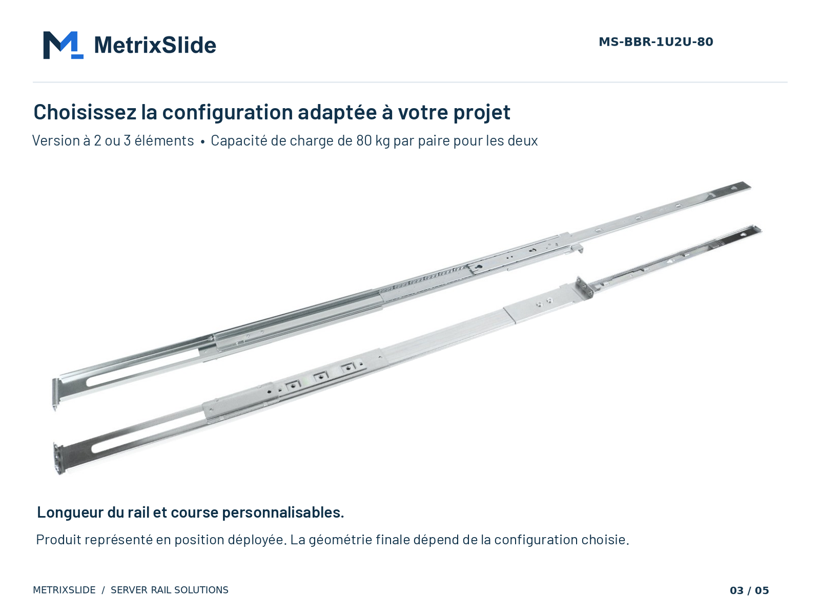 Configurations à deux et trois éléments du MS-BBR-1U2U-80