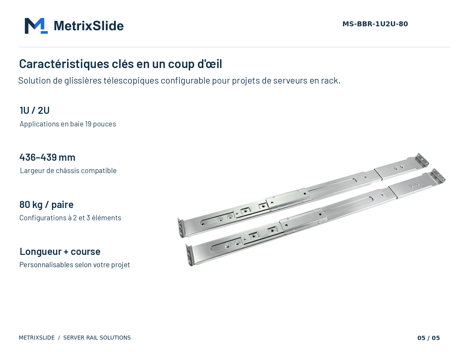 Principales caractéristiques techniques du MS-BBR-1U2U-80 en un coup d’œil