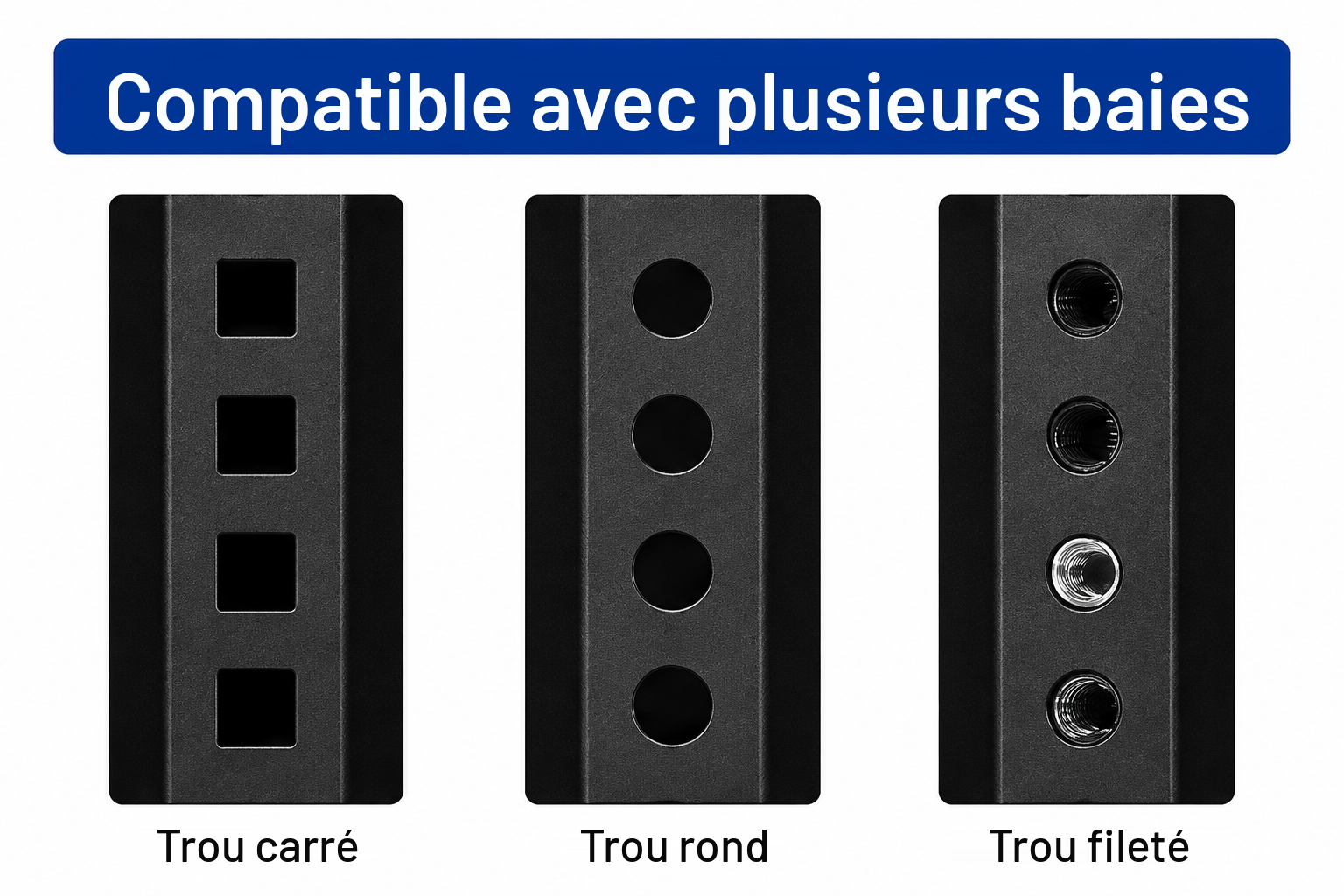 MS-FIX-1U Équerres de support fixes en L pour baie