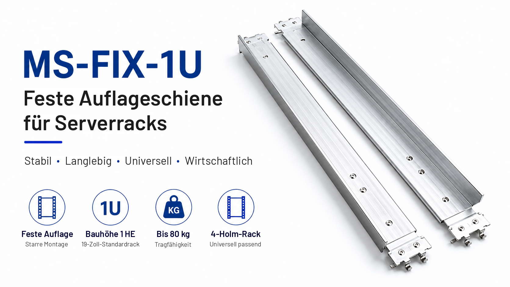 MS-FIX-1U Feste L-förmige Rack-Montagewinkel
