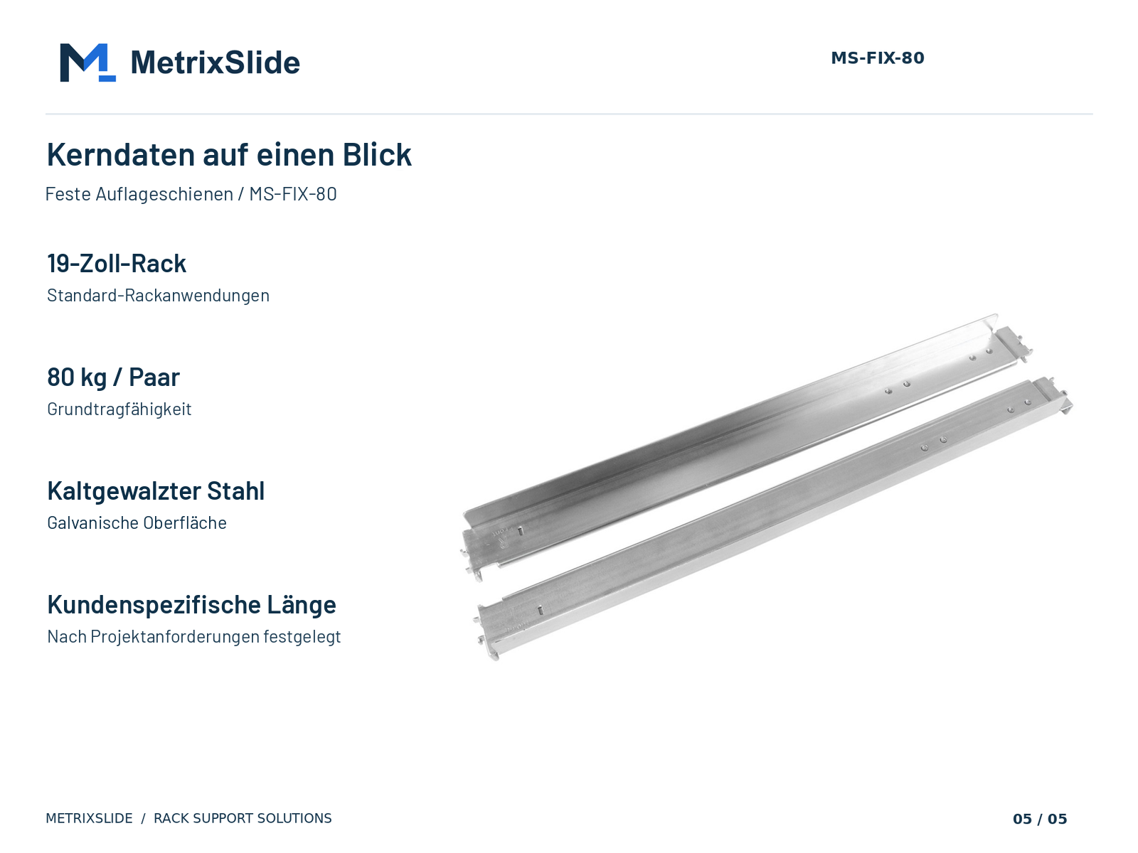 Kernspezifikationen des MS-FIX-80 im Überblick