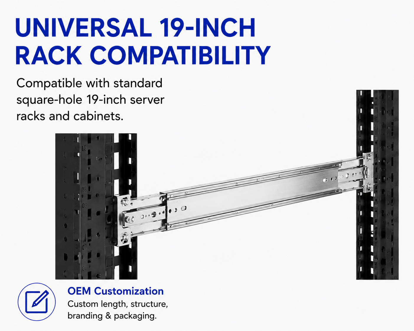 MS-FMR-1U-80 Ultra-Slim Friction Server Rail