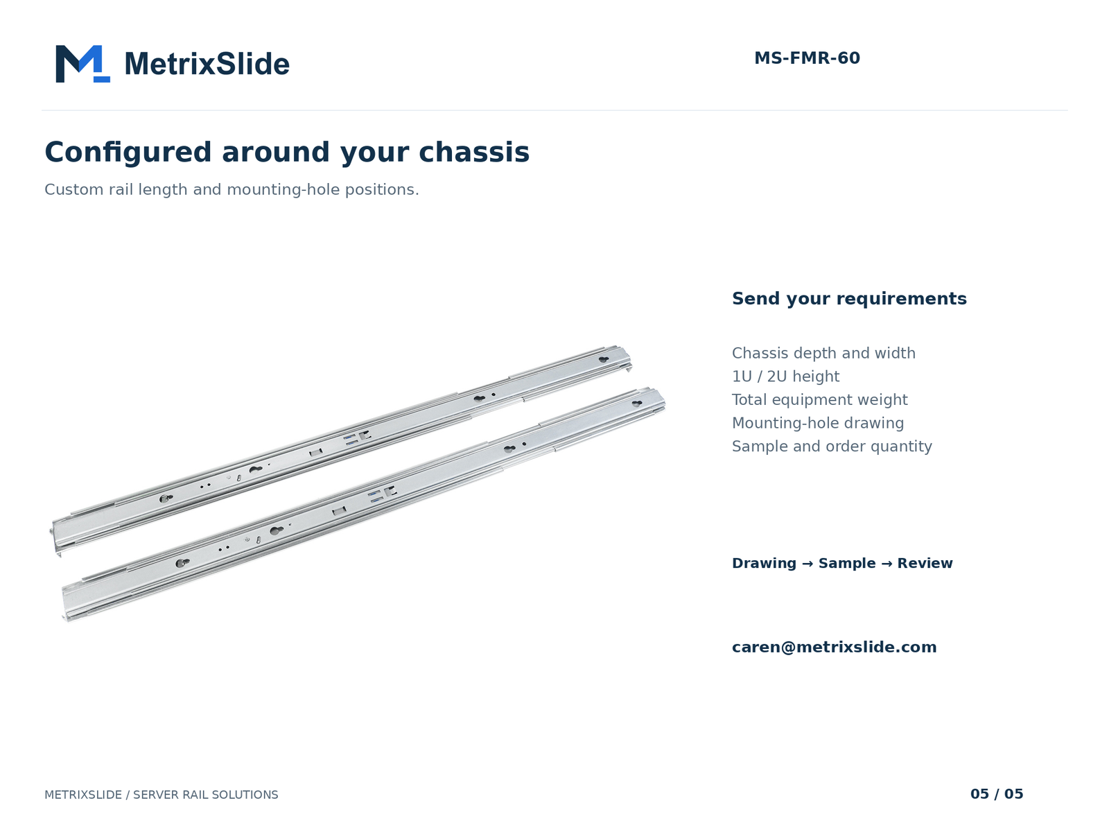 MS-FMR-60 Two-Section Friction Server Rail Kit