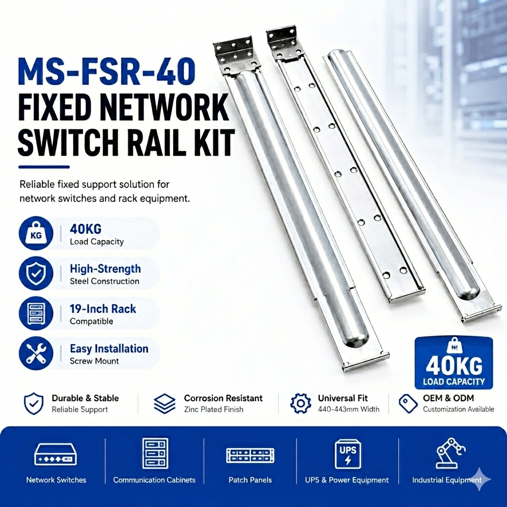 MS-FSR-40 Fixed Rack Support Rail