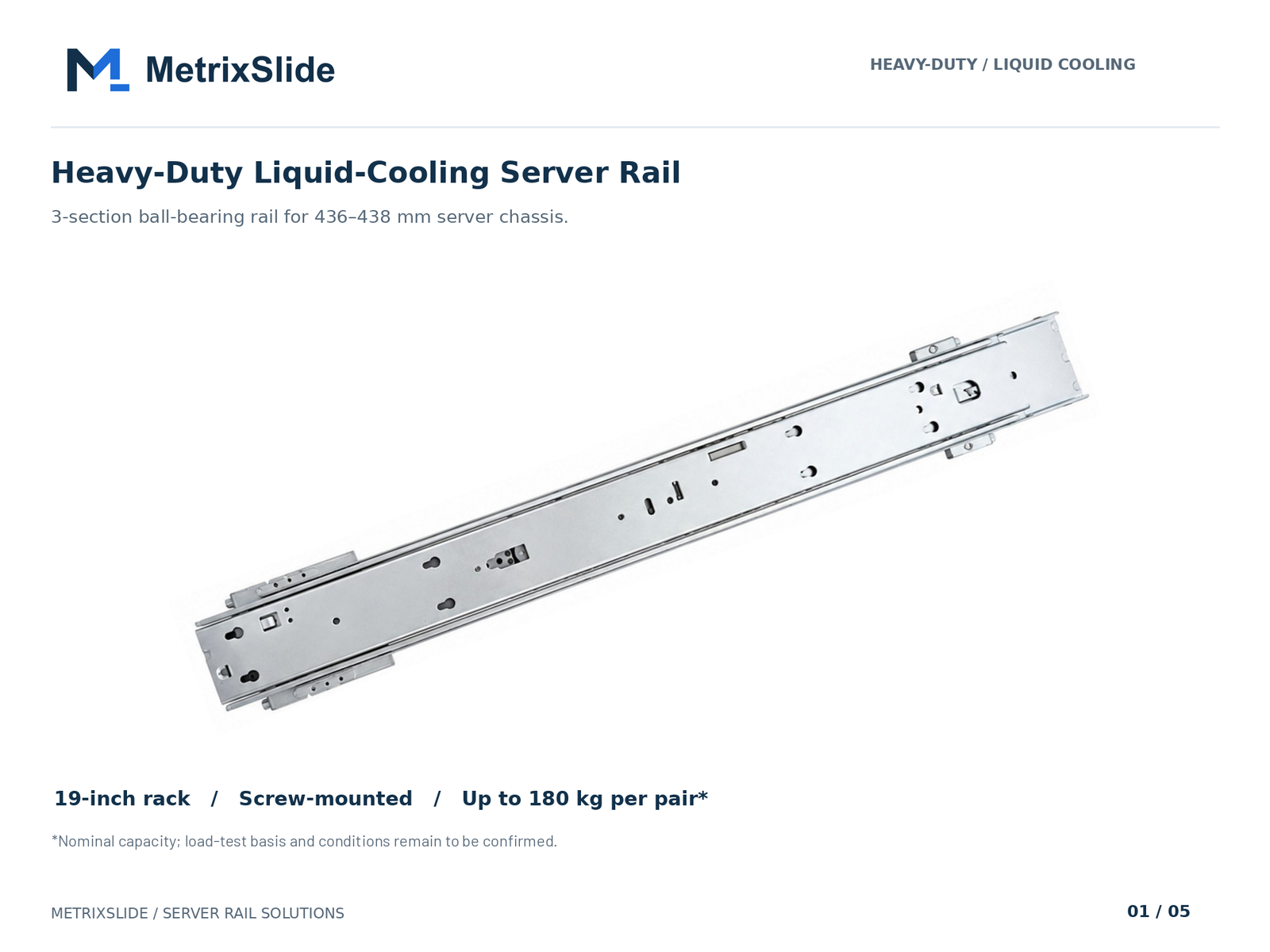 MS-BBR-180 Heavy-Duty Liquid-Cooling Server Rail