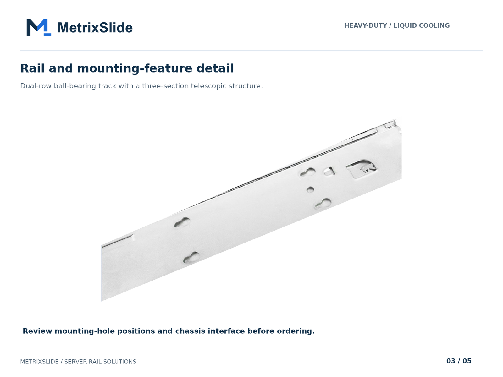 MS-BBR-180 Heavy-Duty Liquid-Cooling Server Rail