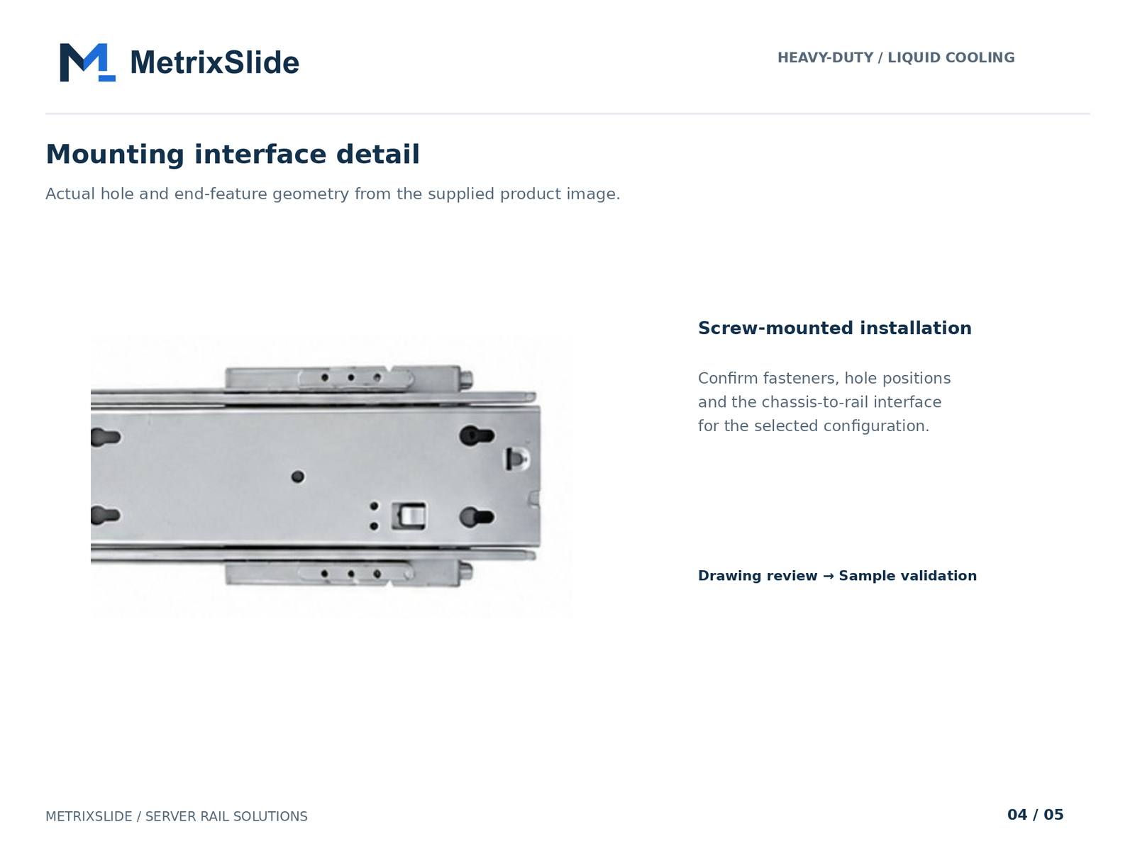 MS-BBR-180 Heavy-Duty Liquid-Cooling Server Rail