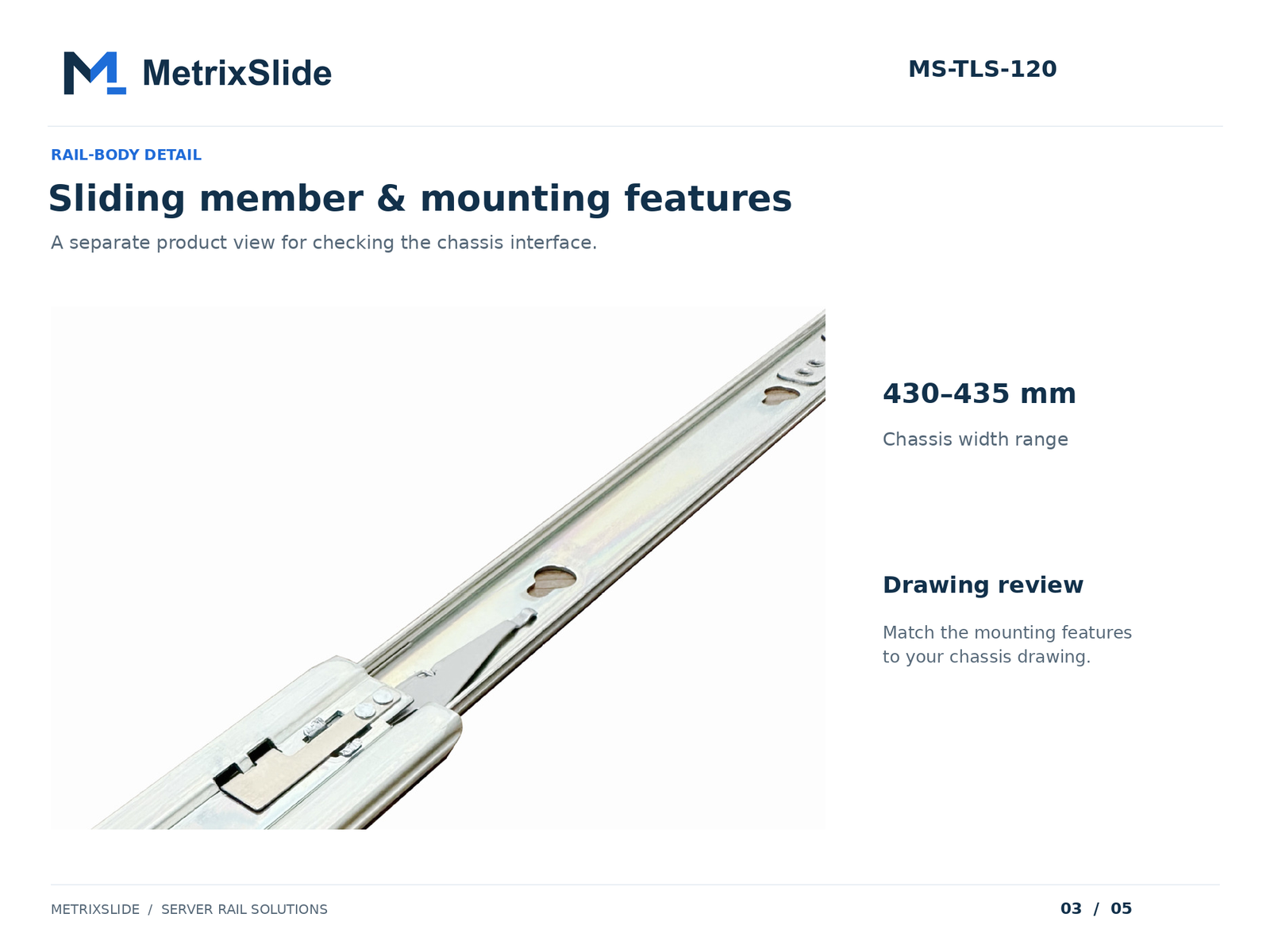 MS-TLS-120 Tool-less Ball-Bearing Server Rails