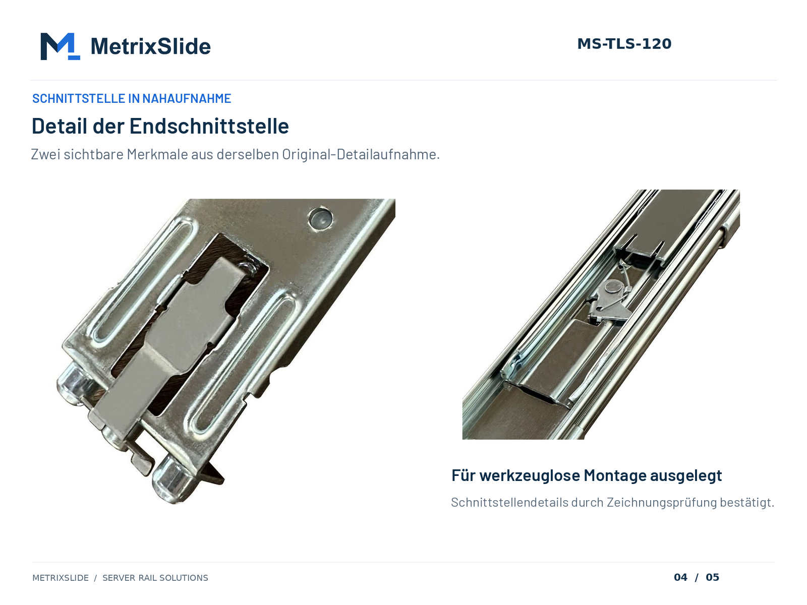 MS-TLS-120: Schnittstelle am Schienenende