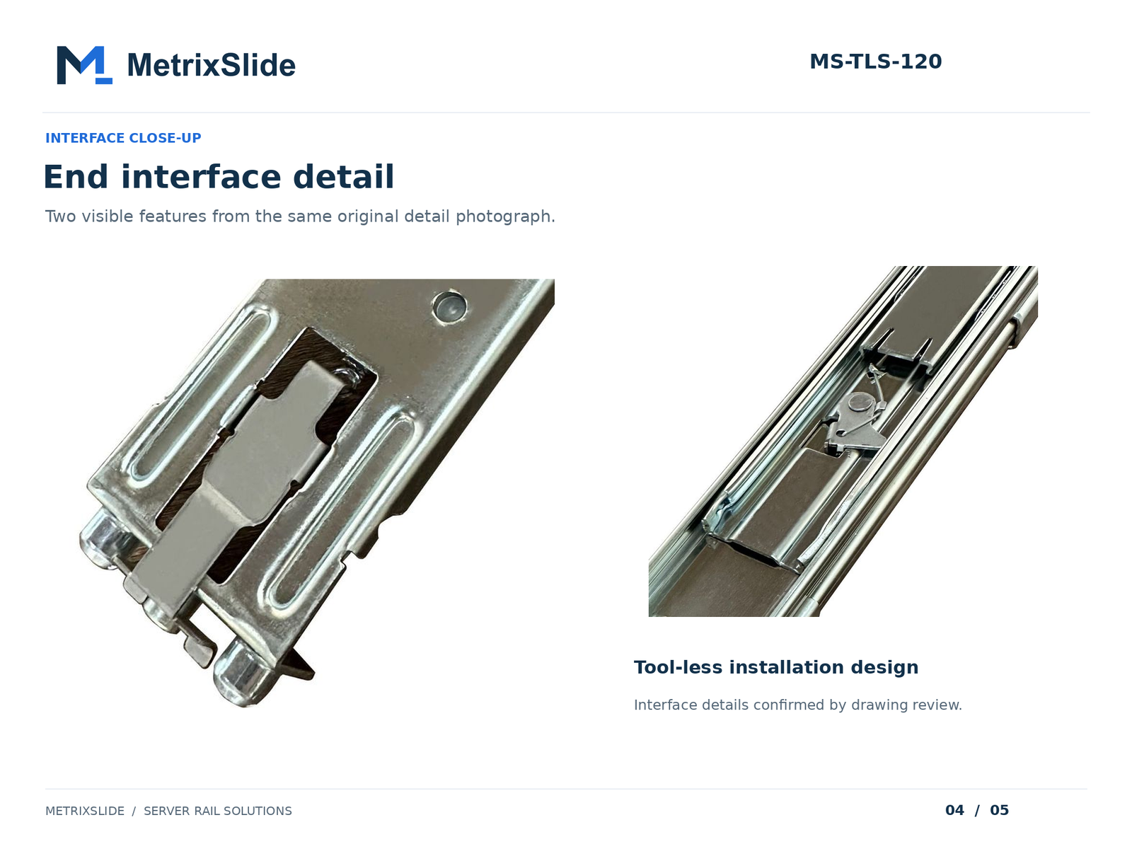 MS-TLS-120 Tool-less Ball-Bearing Server Rails